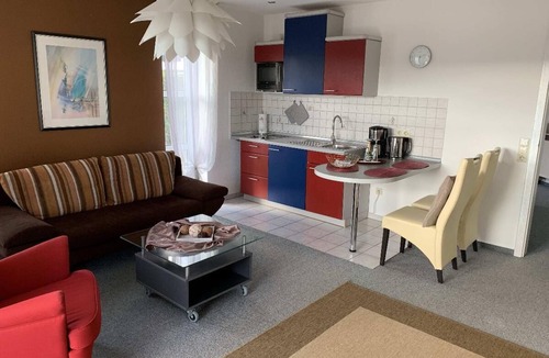 Bad Bocklet Apartment | Bright apartment (48 sqm) for up to 4 people with terrace and view over the Saale valley