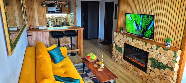 3 min walk to ski lift, free parking, cozy flat & mountain view in Bansko