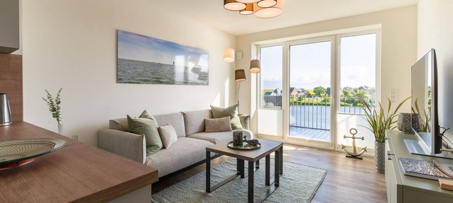 Apartment "Ankergold" with Dike View, Balcony & Wi-Fi in Nordstrand