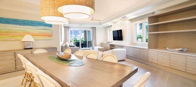 Contemporary ground-floor beachside Residence located at The Ritz-Carlton in Seven Mile Beach