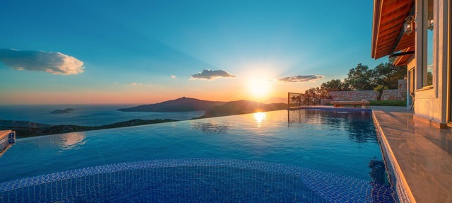 Luxury hillside living with unforgettable sunsets over Kalkan Bay in Kalkan Centre