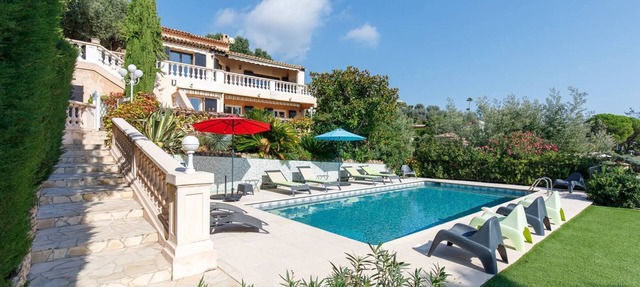 Provençal 10 people villa with heated pool and panoramic sea view in Mandelieu-la-Napoule