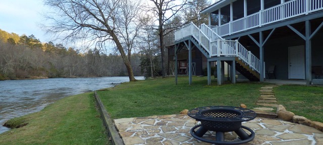 Winter in the mountains, fishing by the fire pit. Murphy and the Casino nearby. in Murphy